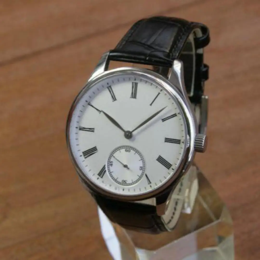 Vakuy Manual Watch Vintage Business Seagull ST3621 Movt Jones Sword Hands Roman Numeral Dial Leather Strap Pocket Watch Conversi