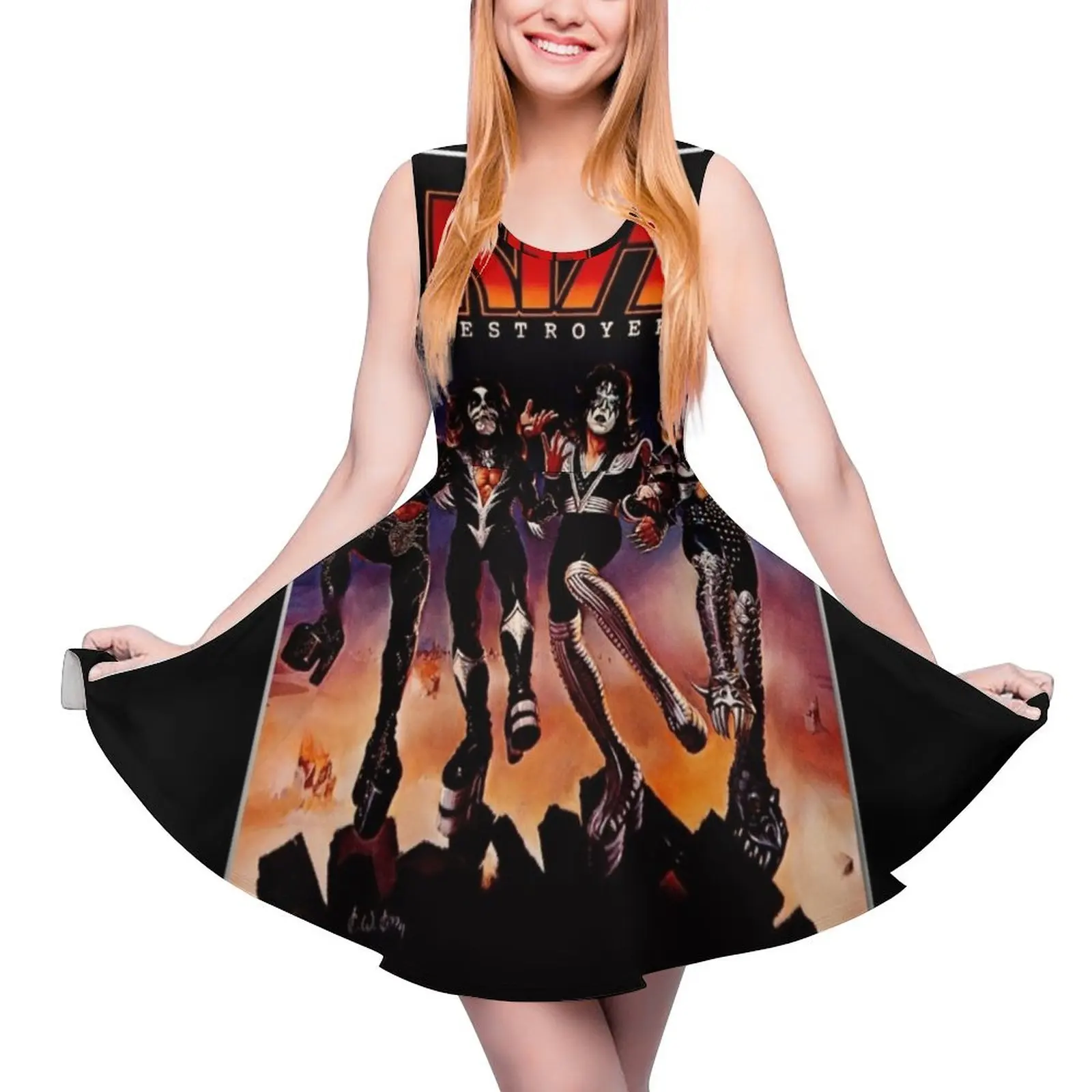 

KISS  the band - Destroyer Year 1976 Sleeveless Dress dresses summer Clothing party dresses woman