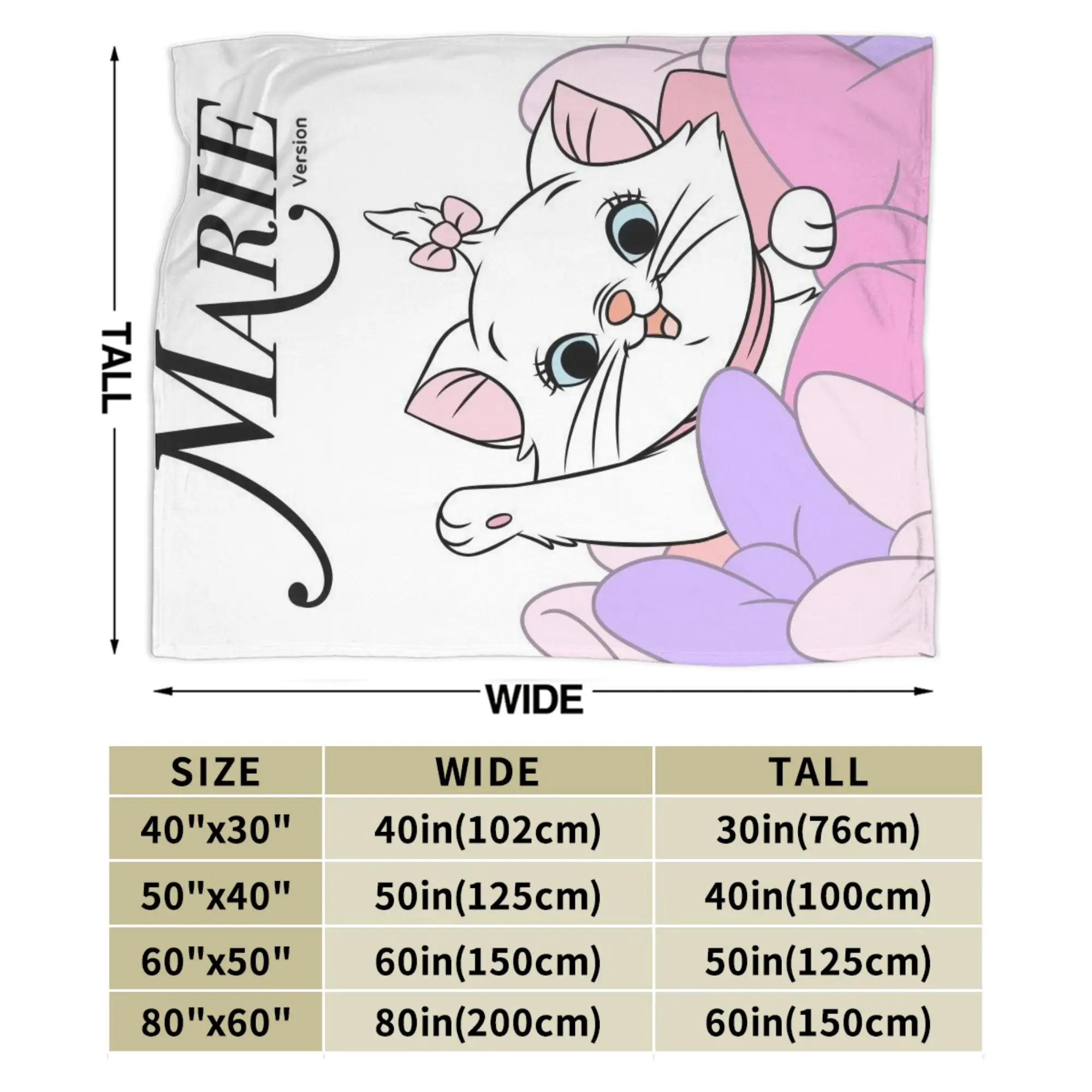 بطانية Maries Cat اللطيفة للقطط متعددة المقاسات فائقة النعومة ومريحة للأريكة والسرير #5