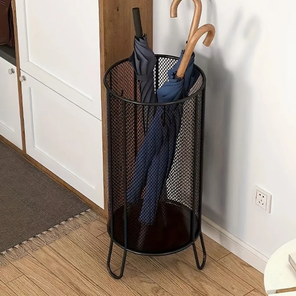 

Umbrella Rack Storage Stand For Entryway Metal Iron Art Organizer With Stainless Steel Drip Tray Indoor Cane Holder Tall