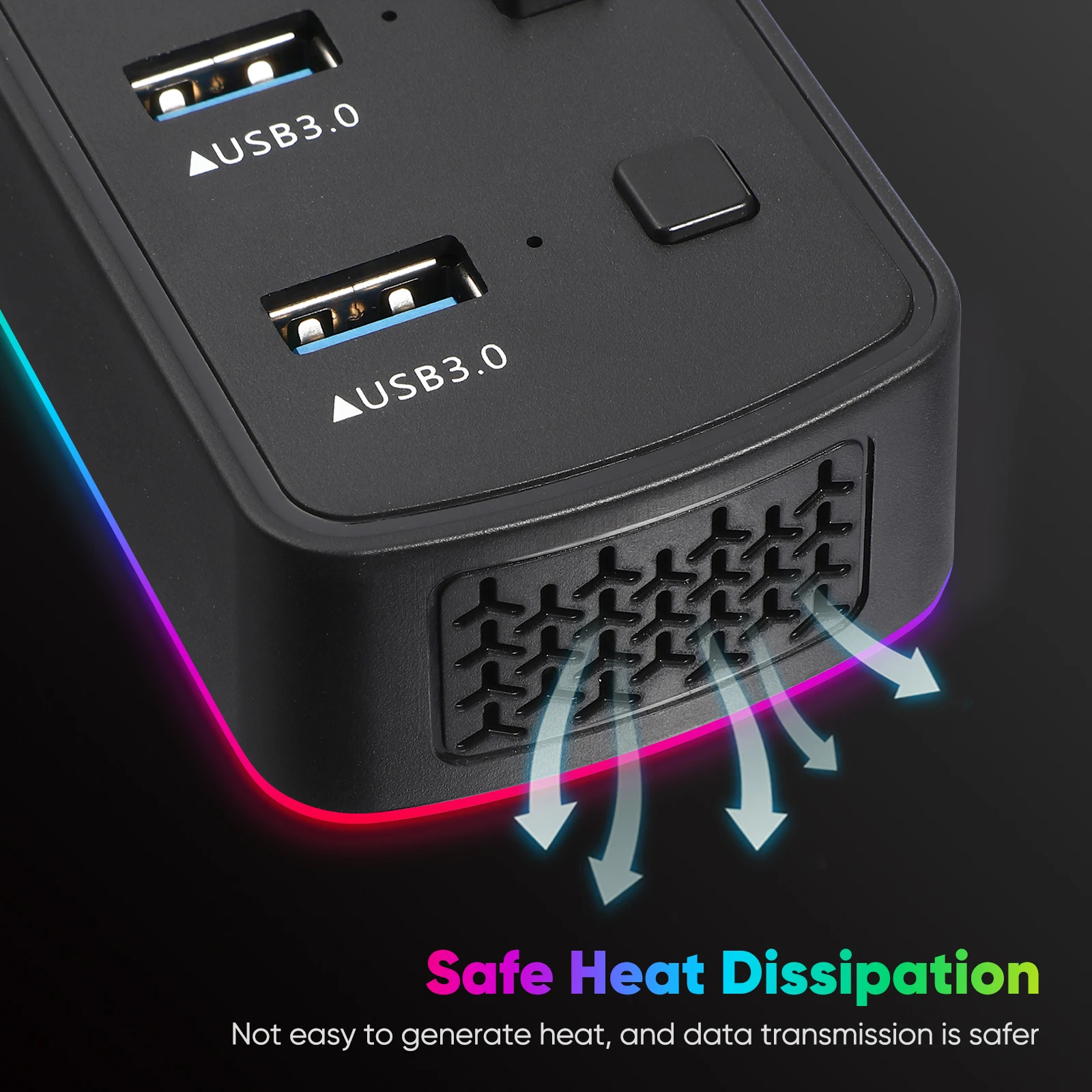 

Colorful 7 port USB3.0 Hub High speed Transmission Laptop Converter Power Supply Port Independent LED Indicator