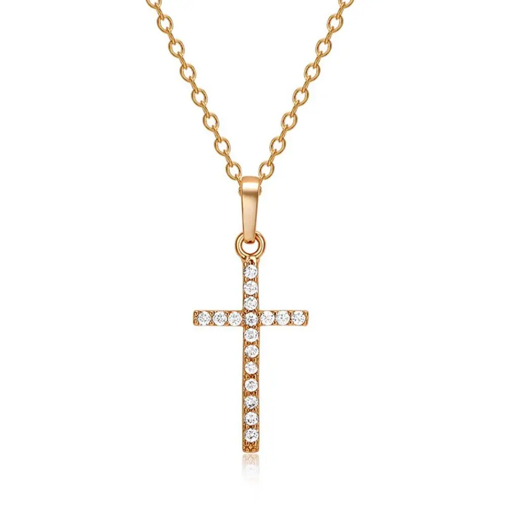 Elegant Party Gift Diamond Rhinestone Choker Cross Cross Necklaces Women Necklaces Clavicle Chains Korean Style