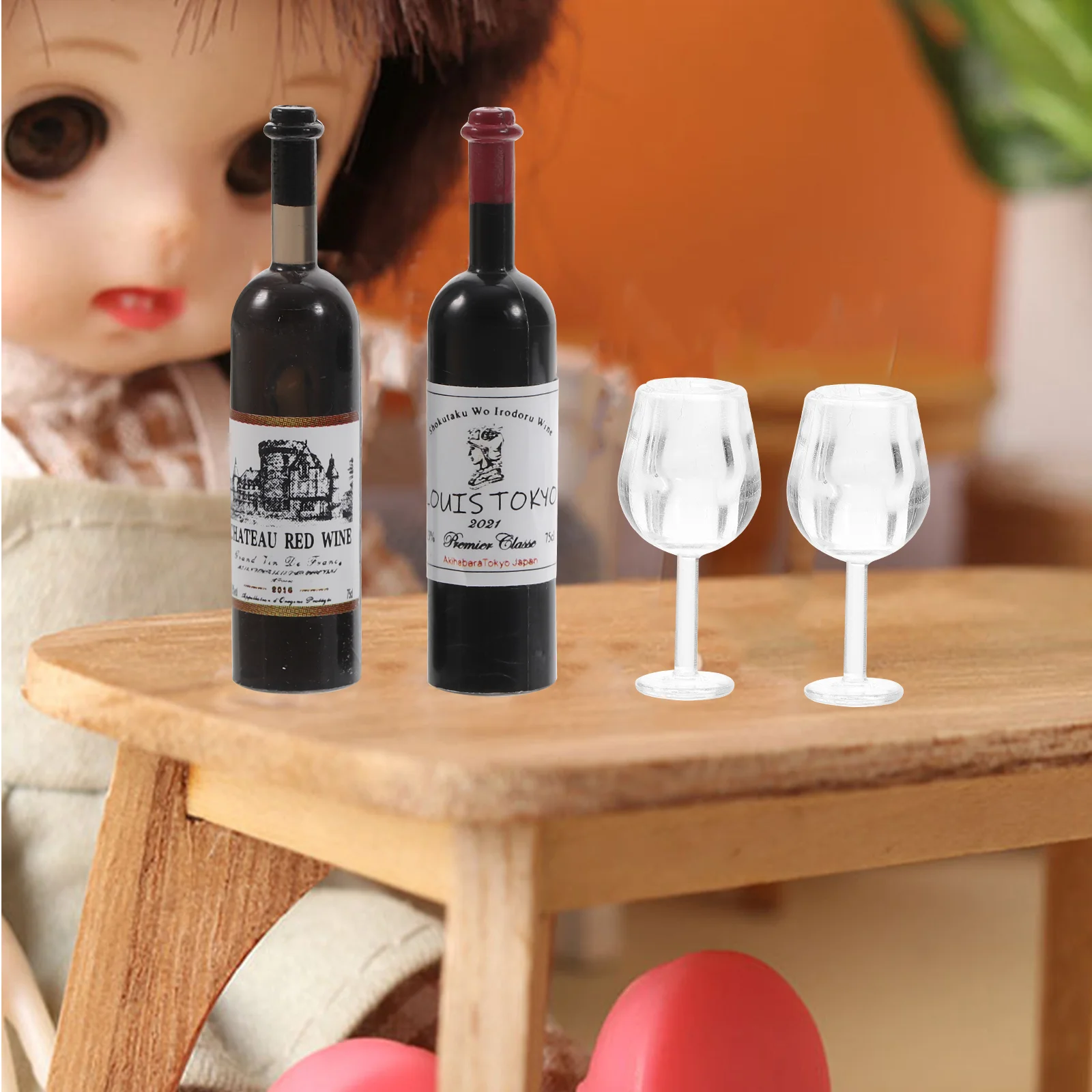 Accessories House Child Decor Cocktail Glasses Mini Ornaments Bottles Toy for Party Plastic Stuff Model