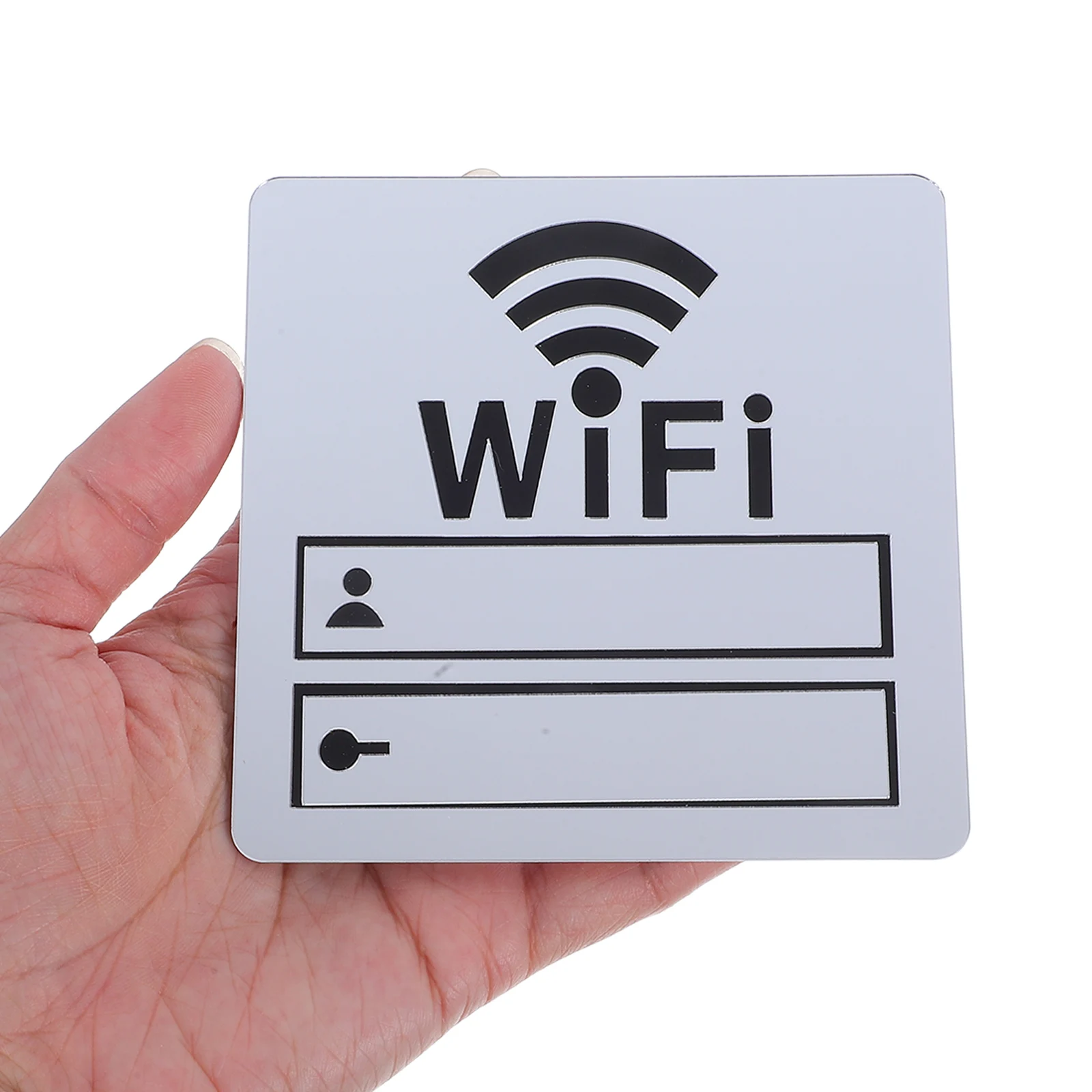 

Mirror Wall Stickers Wifi Password Sign Acrylic Account Bathroom Door High Definition Mirror Surface Home Office Beauty Salon