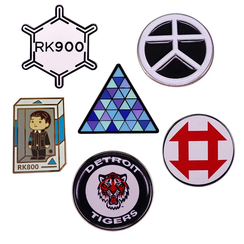 

Popular Games Detroit Become Human Pins Horror Movie Badges Men's Backpack Pins Brooches Cosplay Clothing Accessories