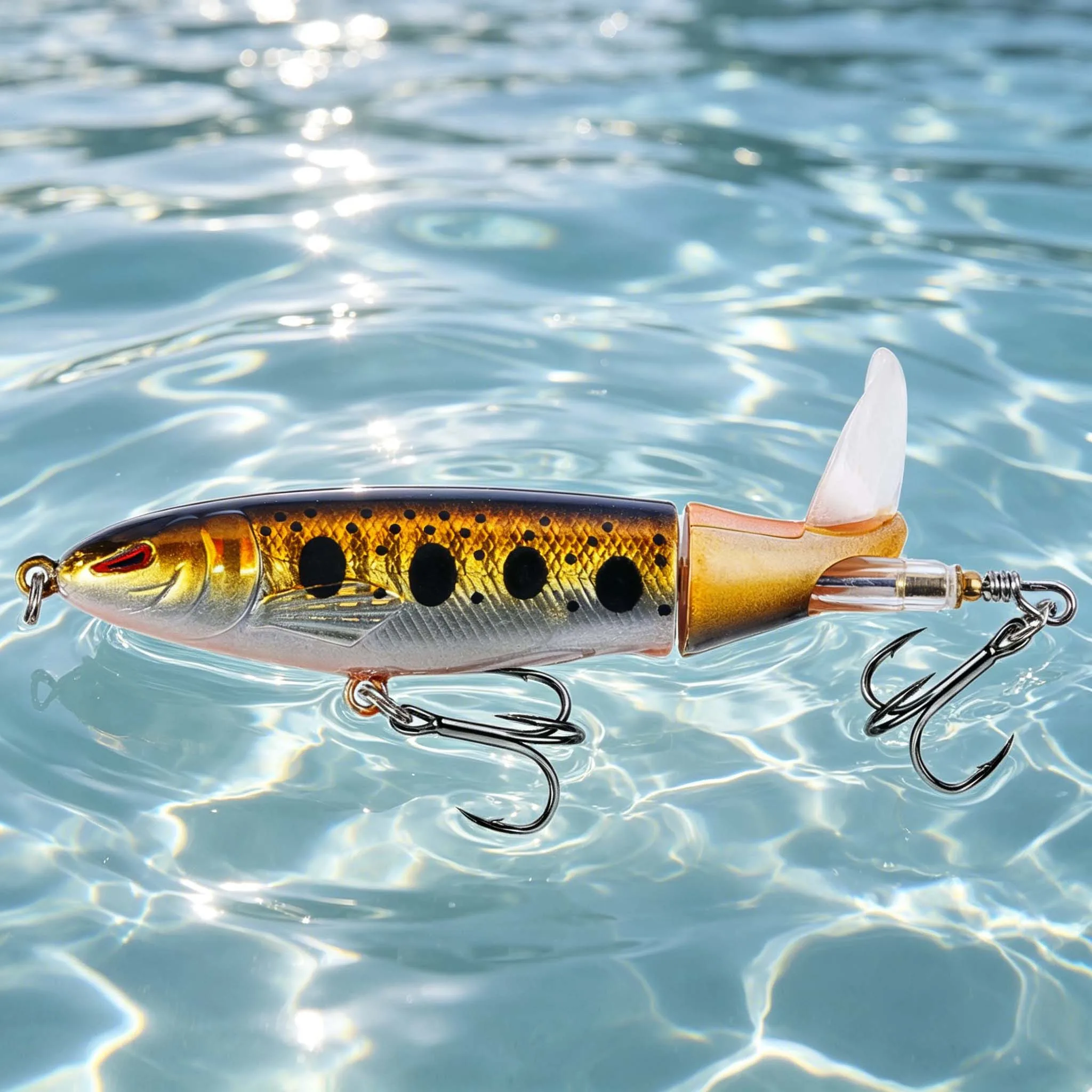 1PCS Whopper Fishing Topwater Popper Fishing Lure Artificial Hard Bait Soft Rotating Tail Fishing Tackle Fishing Bait