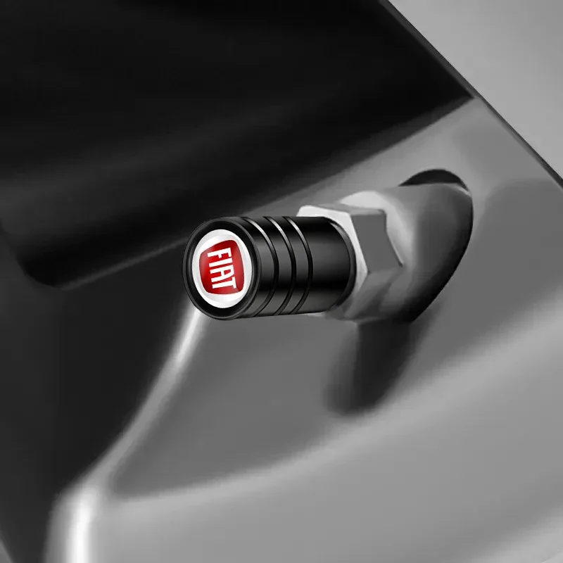 3D Metal Car Tyre Valve Caps 4Pcs Wheel Dust Protector For Fiat Abarth 500e Tipo 500 500x Panda Punto 500L bravo Rim Accessories