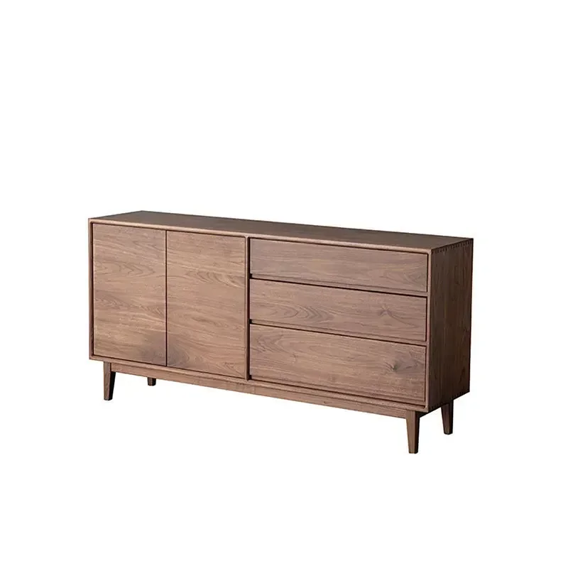 solid wood three bucket simple living room entrance cabinet wabi sandy wind bedroom dining side cabinet