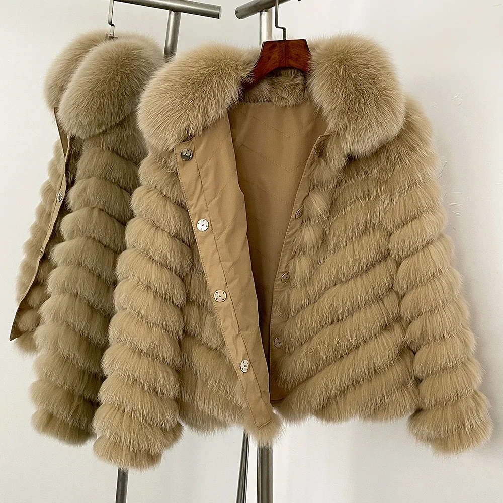 OFTBUY-abrigo largo de piel para mujer, ropa de invierno, chaqueta de piel de zorro de otoño, abrigo de piel auténtica cálido a la moda, ropa de calle de manga larga para mujer