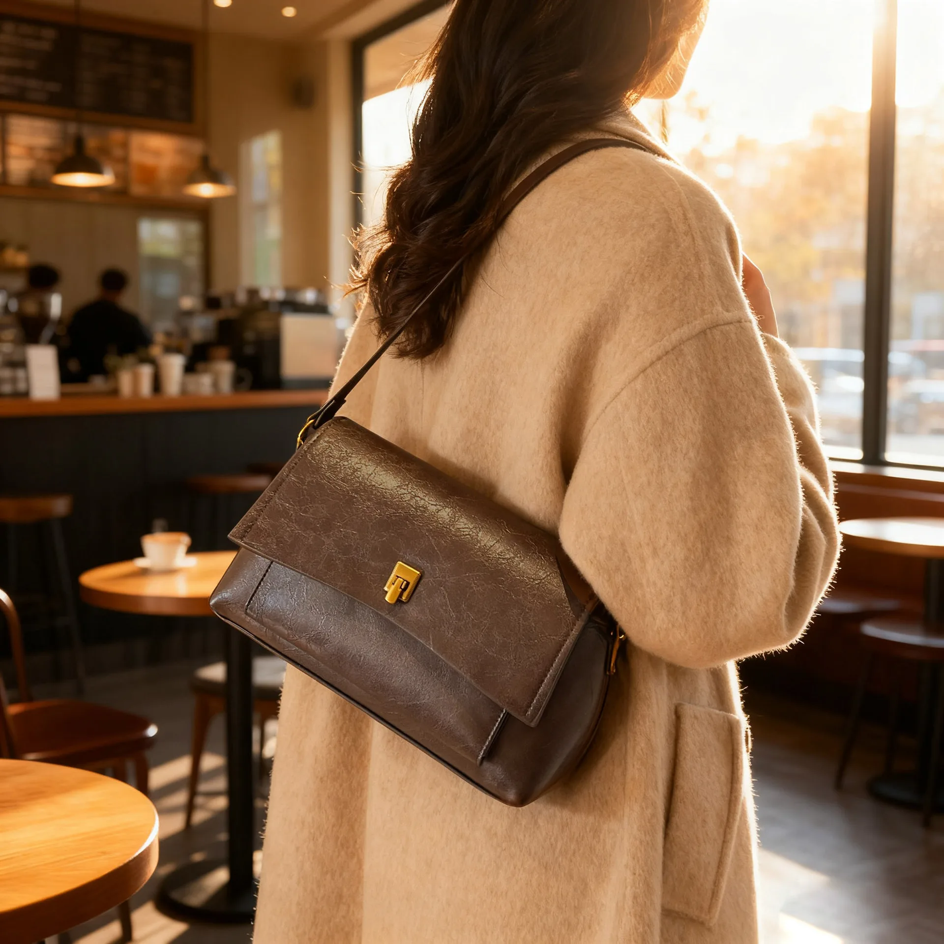 

2025 A/W Luxury Crossbody Bag for Women, Genuine Leather Multi-way Shoulder Purse, Vintage Chic Large Capacity Tote for Work