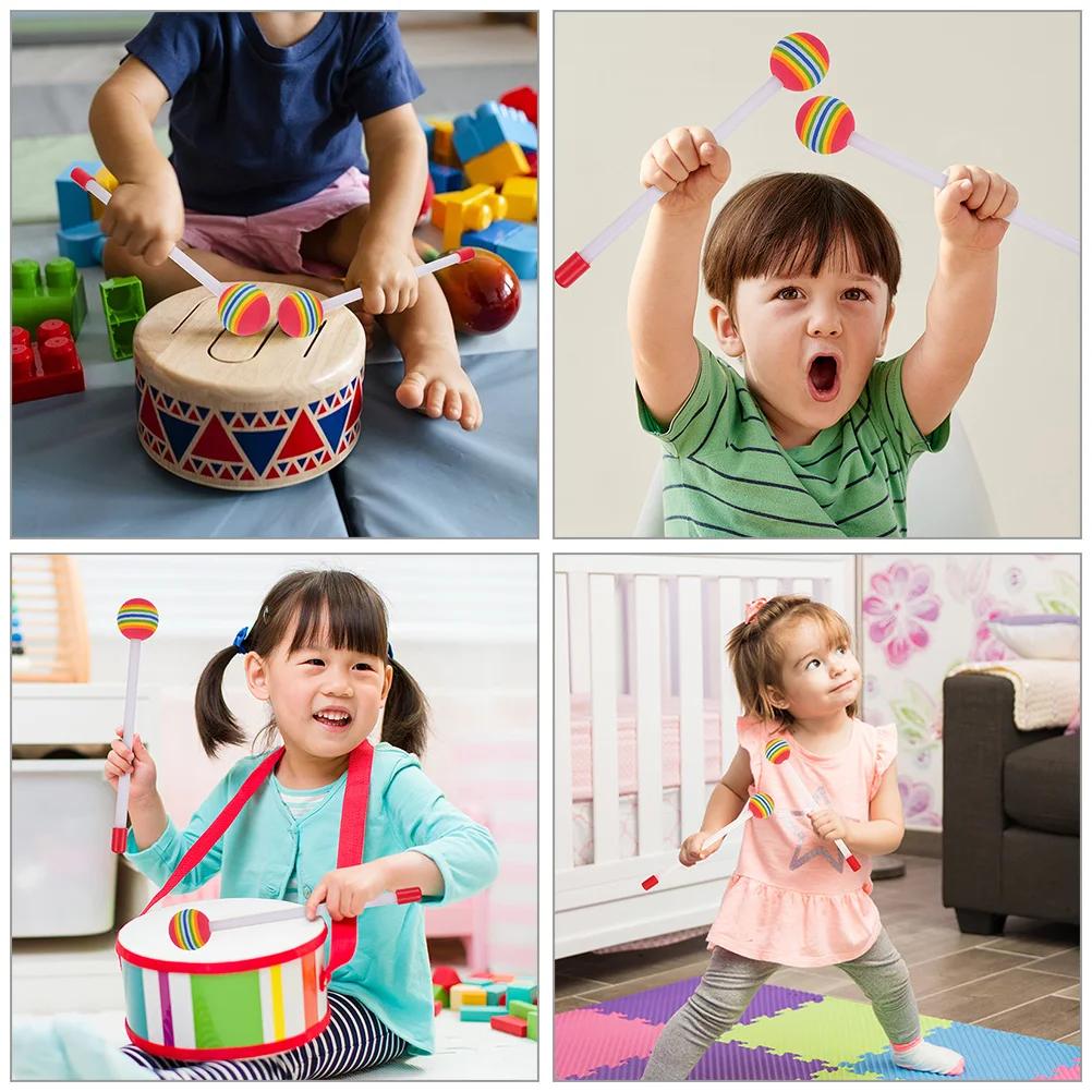 

10 Pcs Sticks Percussion Instrument Drum Sticks Set Band Kids Adults Bulk Long Performance Musical Safe Rainbow