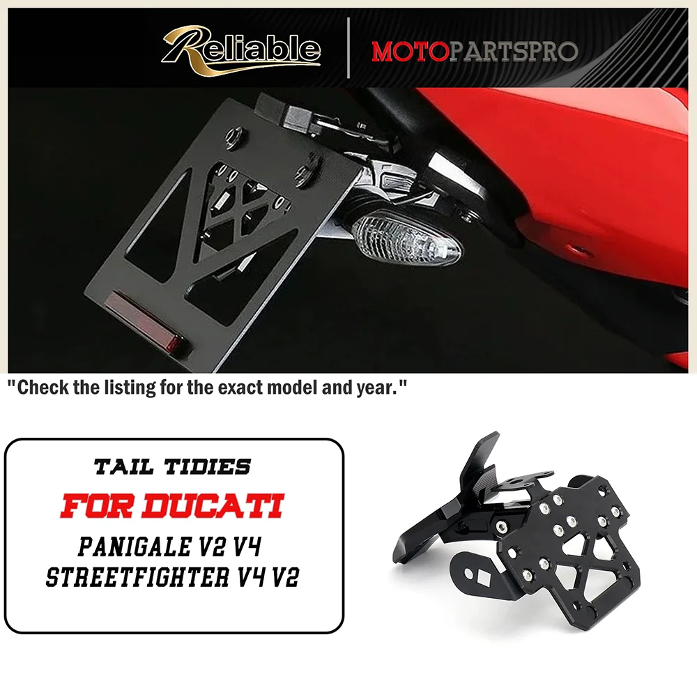

Motorcycle Rear License Plate Frame Bracket Aluminum Number Plate Holder Kit For Ducati Panigale V2 V4 Streetfighter V4 V2