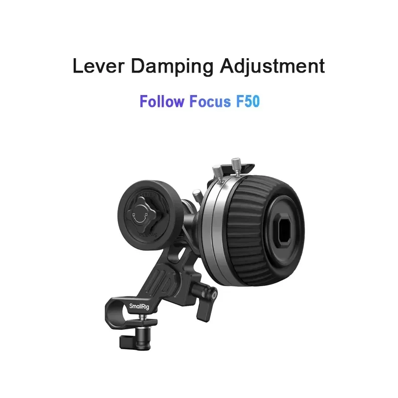 

Для SmallRig 4745, Follow Focus F50, точное управление фокусом, бесступенчатая регулировка демпфирующего рычага, нержавеющая сталь 304, для DSLR-камеры