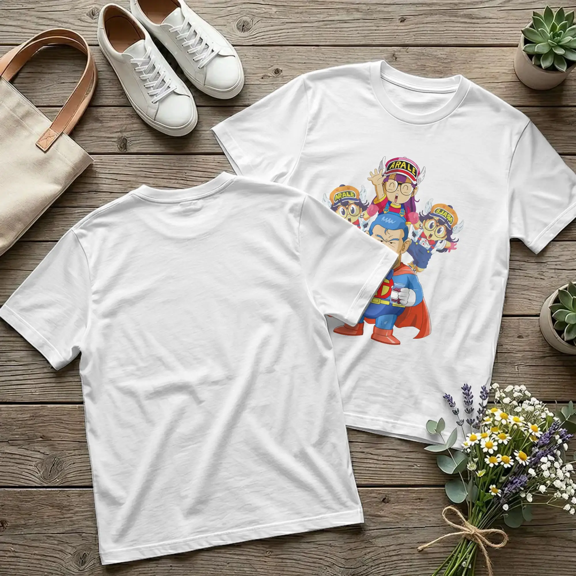 Men Women T-Shirt Dr. Slump And Arale Crazy Pure Cotton Tee Shirt Short Sleeve  T Shirt Round Collar Tops Summer