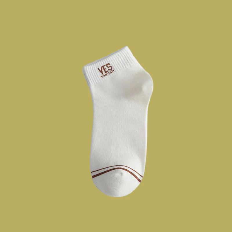 5/10 Pairs New Summer Thin Cotton Sweat-absorbent Breathable Summer Mid-tube Sports Socks Ins Student White Socks Men's Socks