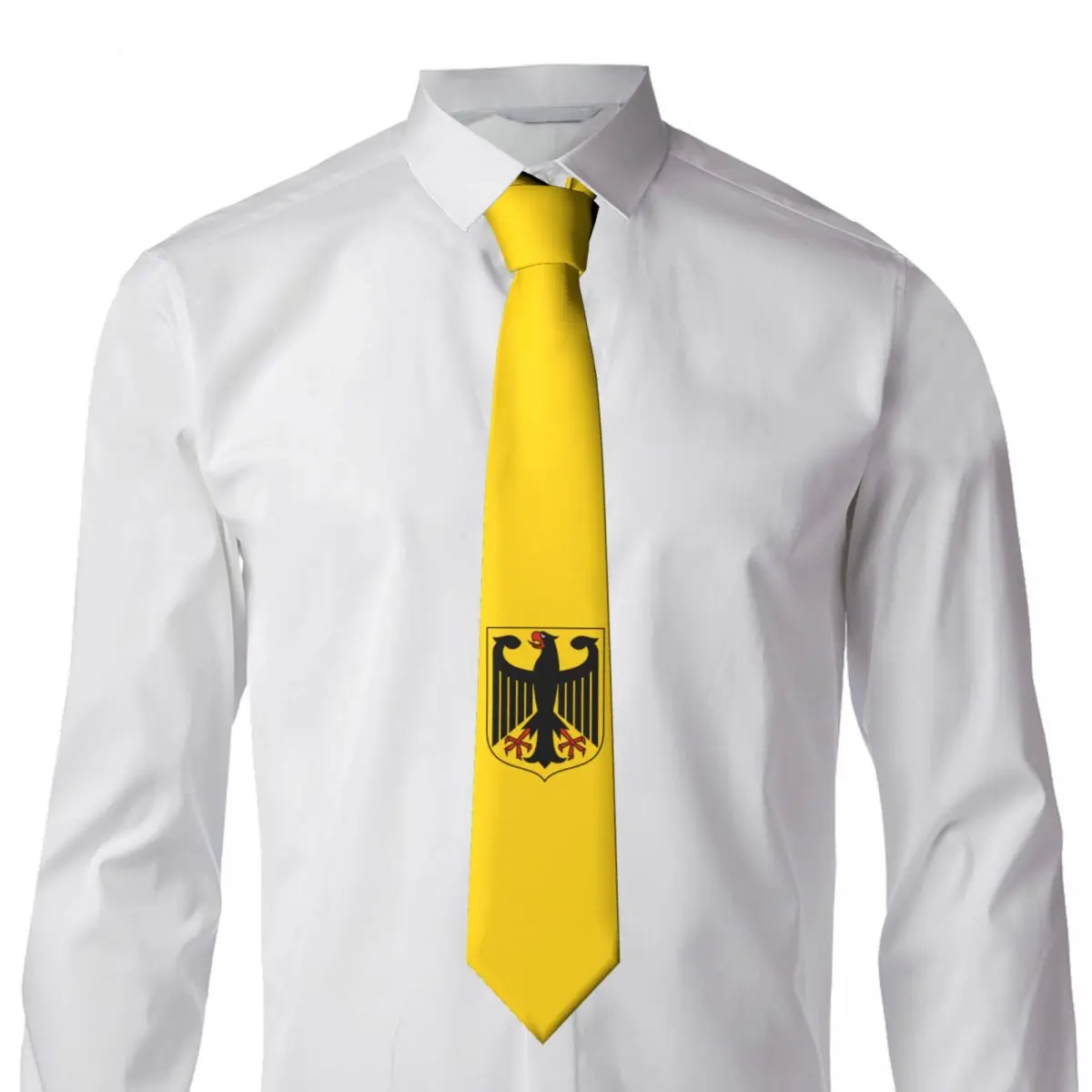 Custom Coat Of Arms Of Germany Tie Men's Formal Silk German Flag Eagle Neckties for Wedding