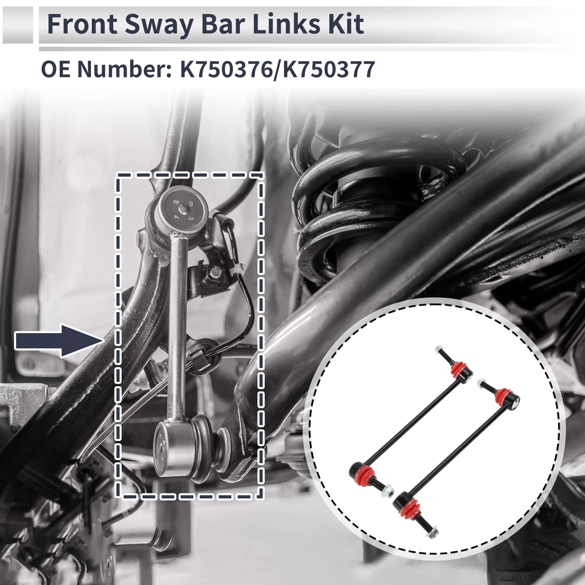 

Тяги переднего стабилизатора UXCELL для FORD FLEX 2009 No K750376/K750377, 2 шт.