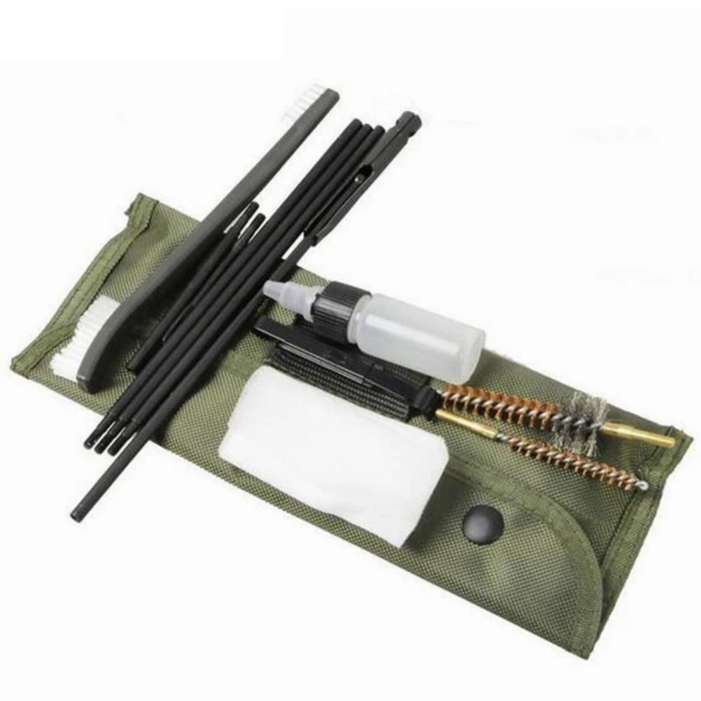 Kit de Escova De Limpeza De Rifle, Bolsa De Nylon, Limpador De Pistola Para Saco De Caça AR M16, 1-2 Conjuntos,. 22 Escova Cal