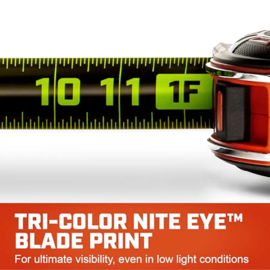 الهلال لوبكين 25 قدم. SHOCKFORCE NITE EYE شريط قياس مغناطيسي LM1325B02 لقياس الدقة في مشاريع البناء DIY