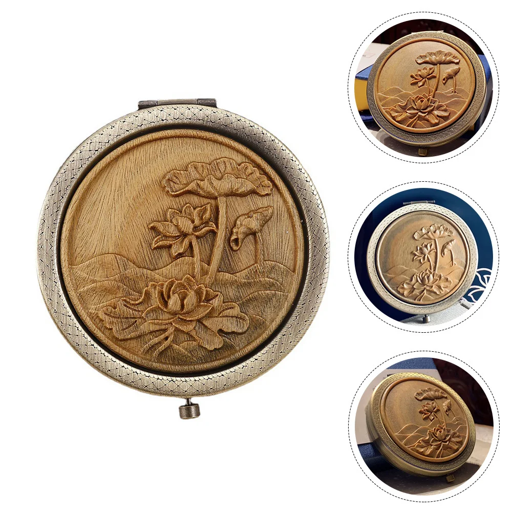 Stilvoller, schicker, doppelseitiger Klappspiegel aus Metall im Taschenformat, kleine Geldbörse, Reise-Make-up-Werkzeug für Frauen und Mädchen, Make-up-Spiegel