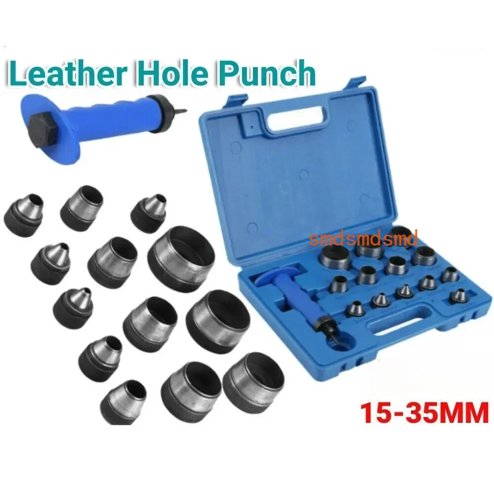 

5-35mm Punch Set 13 Piece Wad Hole Punching Kit Hollow Leather Gasket Paper