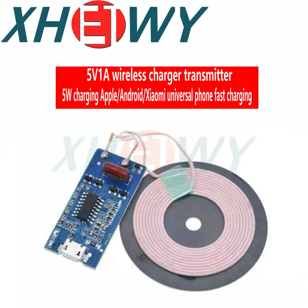 Fuente de alimentación inalámbrica, módulo transmisor de carga de 5W, 5V1A