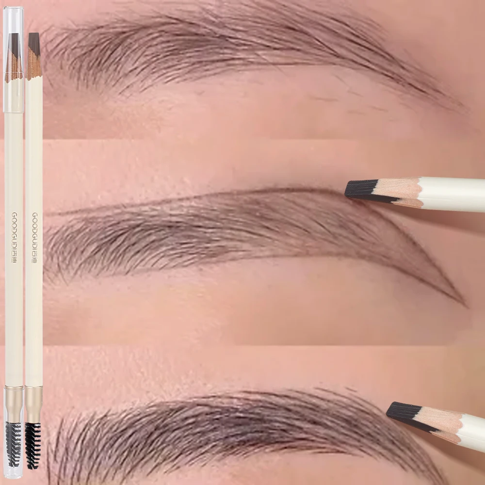 4 Colors Hard Microblading Eyebrow Pen Natural Waterproof Eyebrow Tattoo Pencil Long Lasting Wood Dual Ended Brows Tatto Makeup