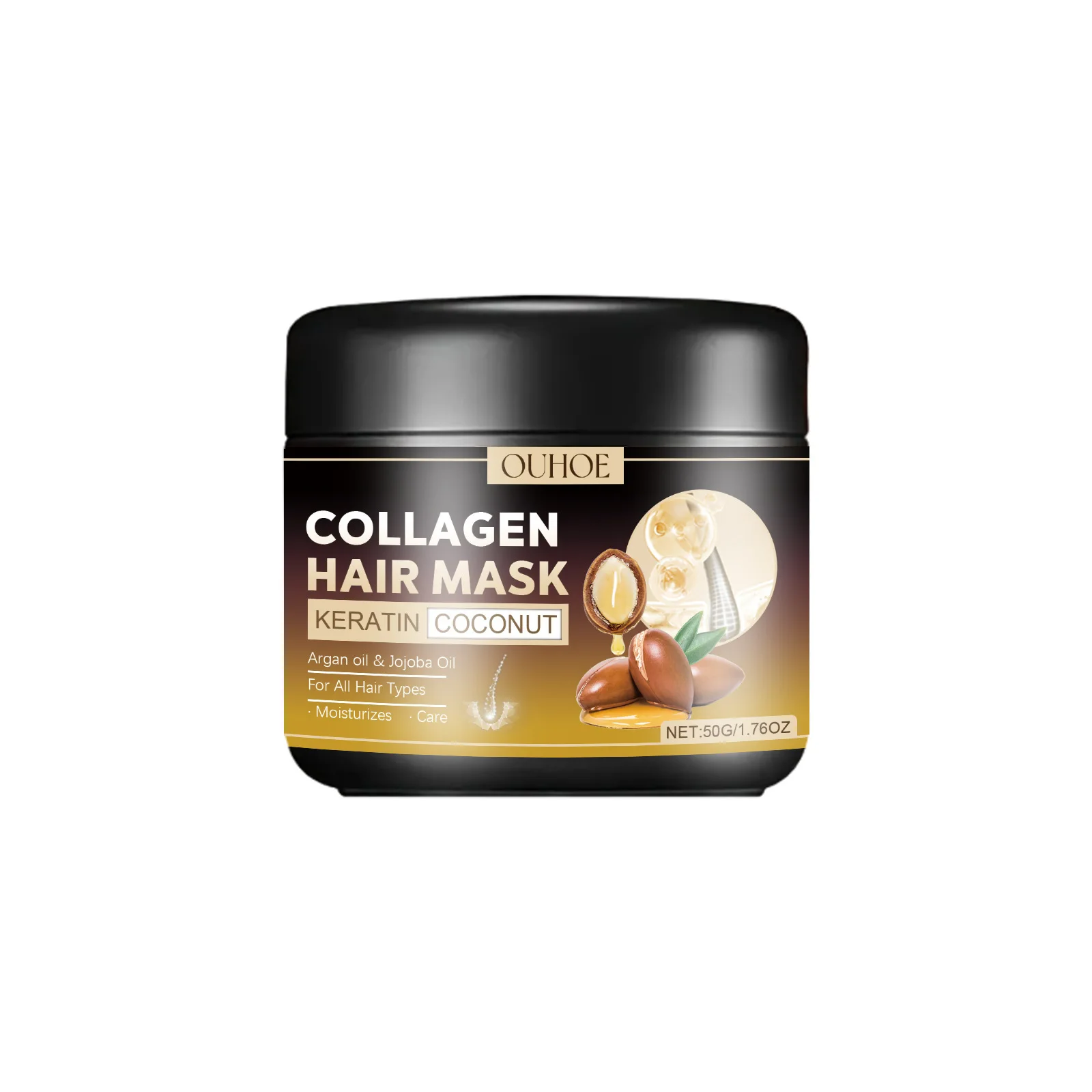 Collagen Hair Mask Repair Damage Dry Frizz Hair Keratin Treatment Soft Smoothing Shiny Deep Moisturizing Curly Hair Care Product