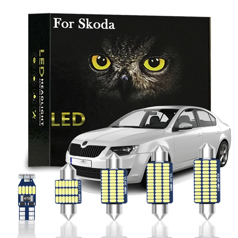 

Canbus LED Interior Light For Skoda Octavia 1 2 3 4 Combi Fabia Rapid Citigo Roomster 1996 2002 2006 2007 2019 2020 2021