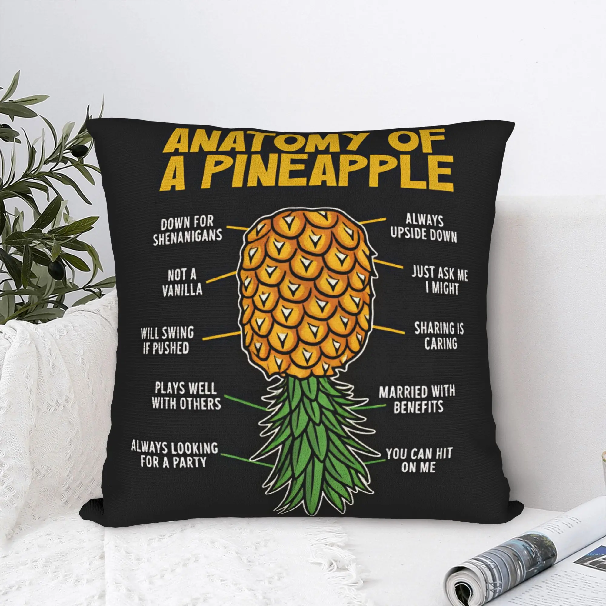 Pillow Cover Anatomy Of An Upside Down Pineapple  Fashion Pillow Case For Sofa Home Decor Pillowcases