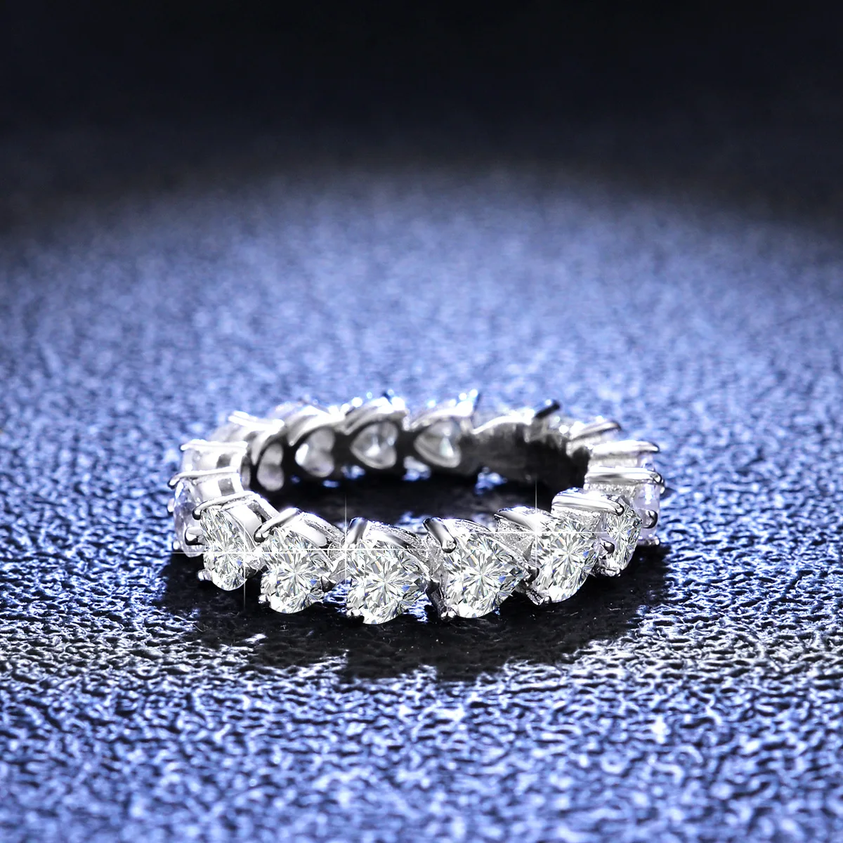 Luxury 18K white Solid Platinum PT950 certifid ring row ring women's ring moissanite tail ring women's ring