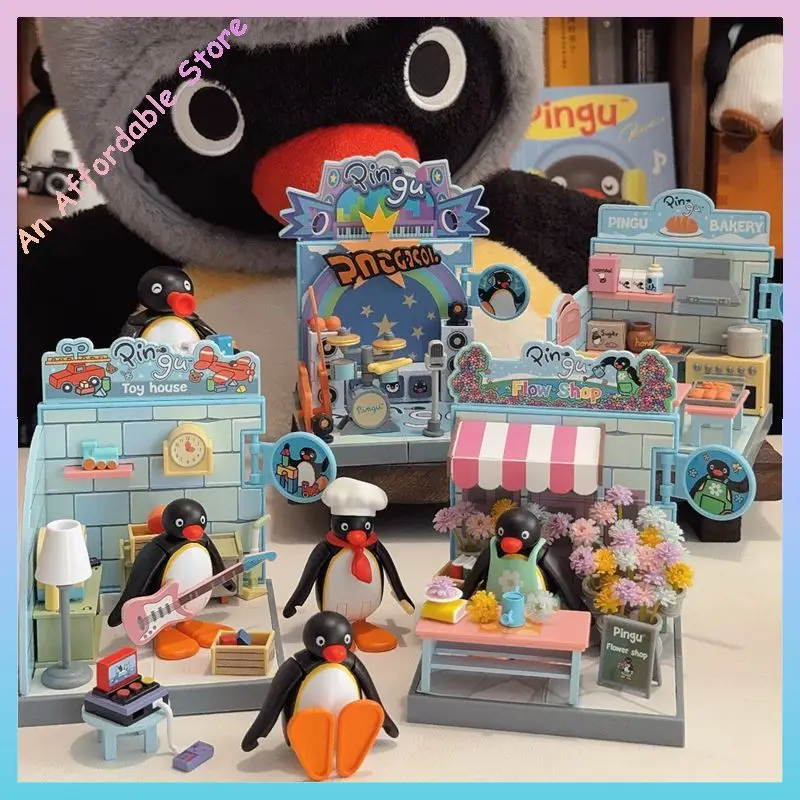 Pingu sonho cabine caixa cega série original mistério ovo relógio ornamento brinquedo na moda para crianças presente de aniversário em estoque