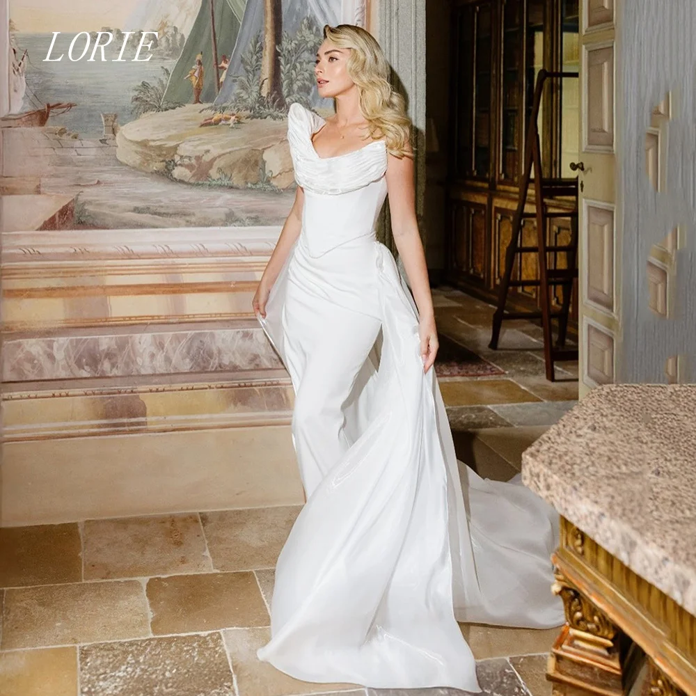 

LORIE Elegant Corset Mermaid Wedding Dress Sleeveless One Shoulder Bridal Dresses Pleat Side Silt Wedding Gown Customized 2026