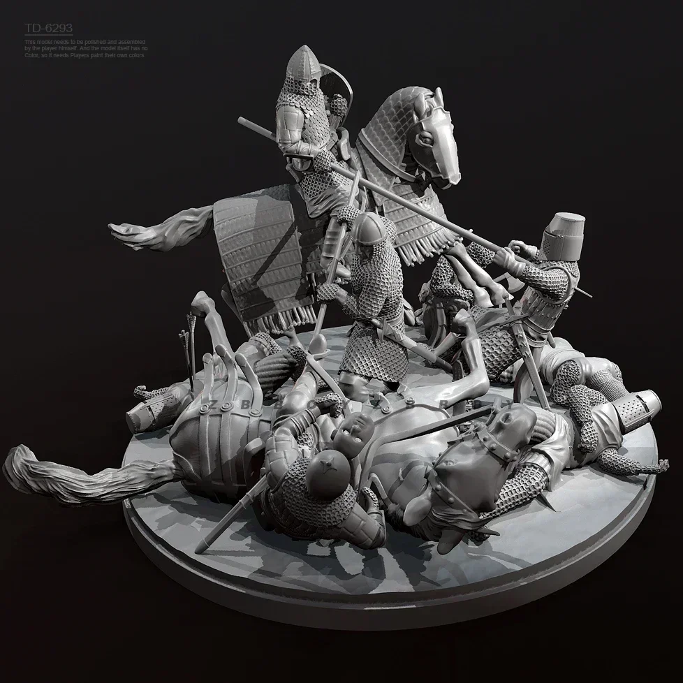 38mm  Resin model kits figure colorless and self-assembled（3D Printing ) Medieval Soldier TD-6293/3D