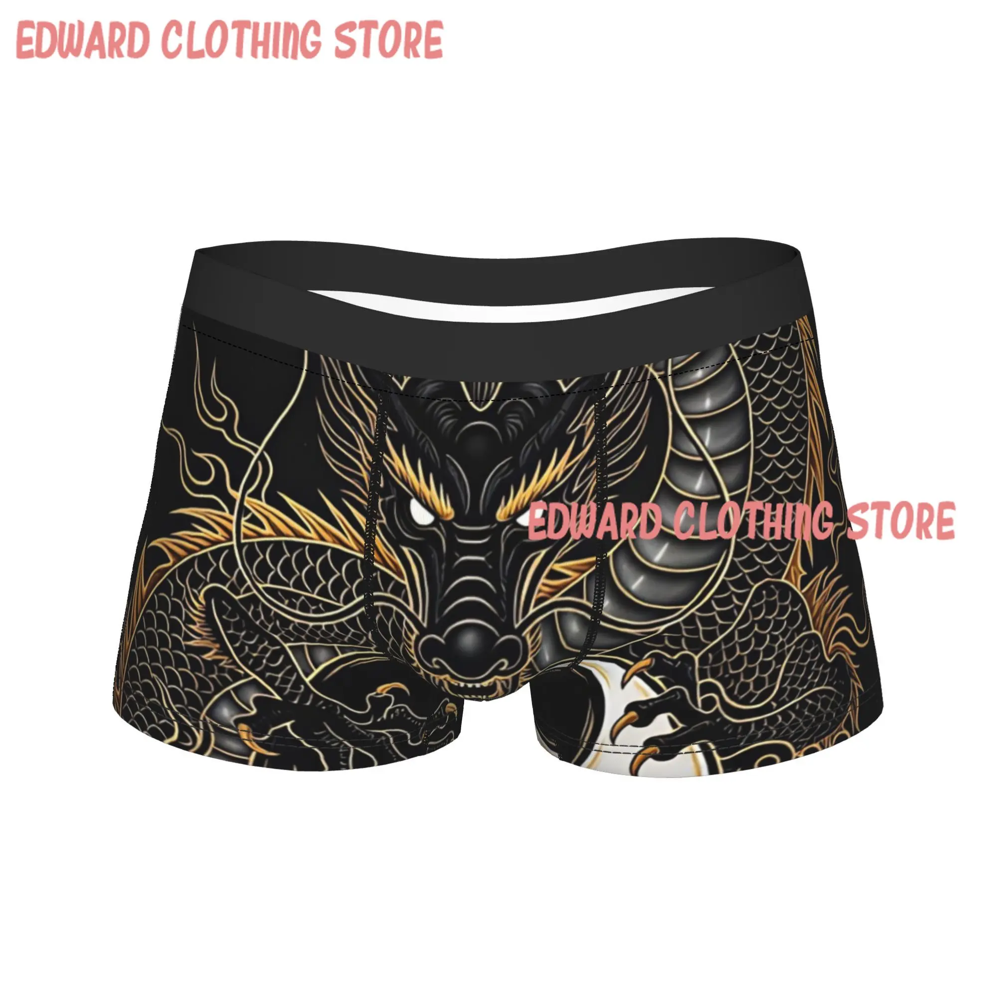 Chinese Dragon Yin Yang Tai Chi Diagram Underwear  Male Shorts Briefs Sexy Soft Boxer Shorts Trenky Design Large Size Panties