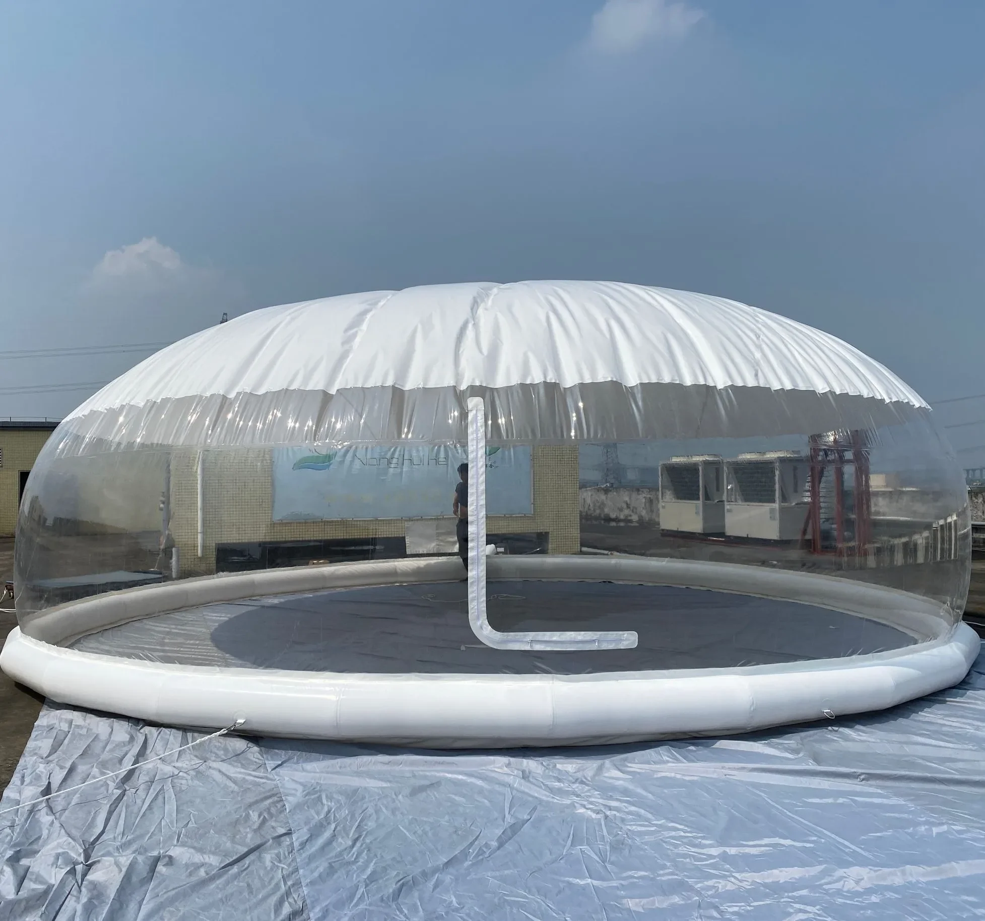 Tienda de campaña inflable redonda transparente para piscina con cúpula para invierno