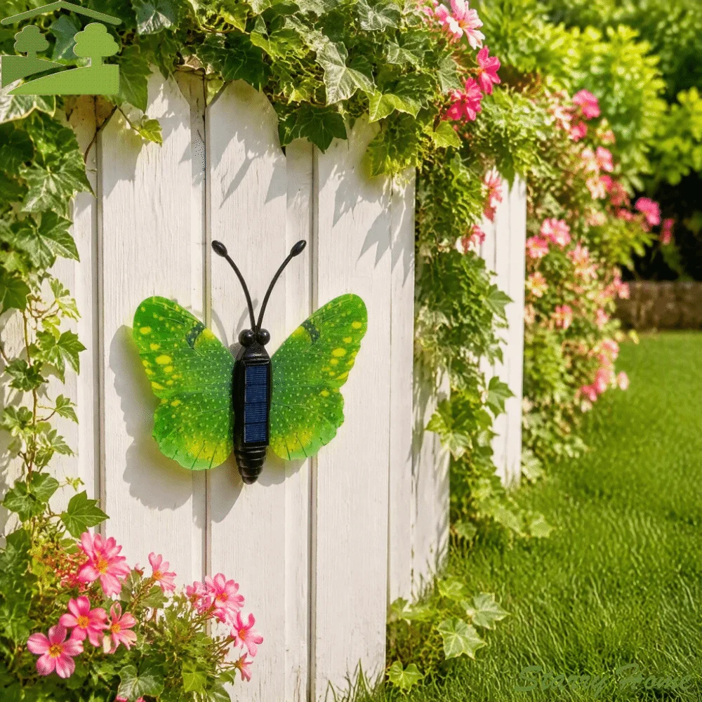 Solar Powered Solar Butterfly Light Color Changing Waterproof Color Changing Wall Lamp LED Lighting Auto Charging