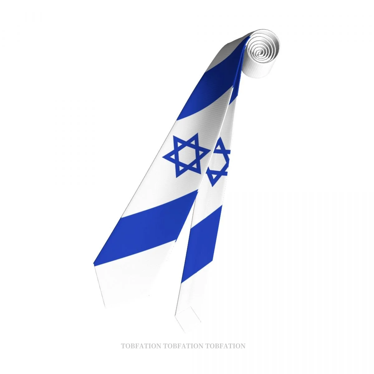 Israel Flag Classic Men\'s Printed Polyester 8cm Width Necktie Cosplay Party Accessory