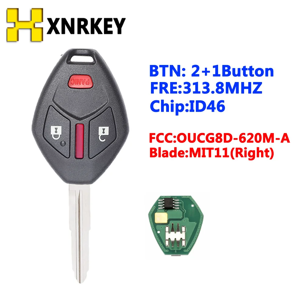 

XNRKEY OUCG8D-620M-A(Mit11R) ID46 Chip 313.8Mhz Remote Key For Mitsubishi Galant Eclipse Lancer Outlander 2007 2008 2009 2010