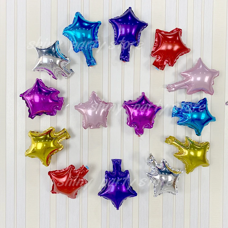 5inch Small Cute Star-Shaped Foil Balloon Wedding Decoration Birthday Party Baby Shower Gold Silver Red Blue Purple Balloon Toy