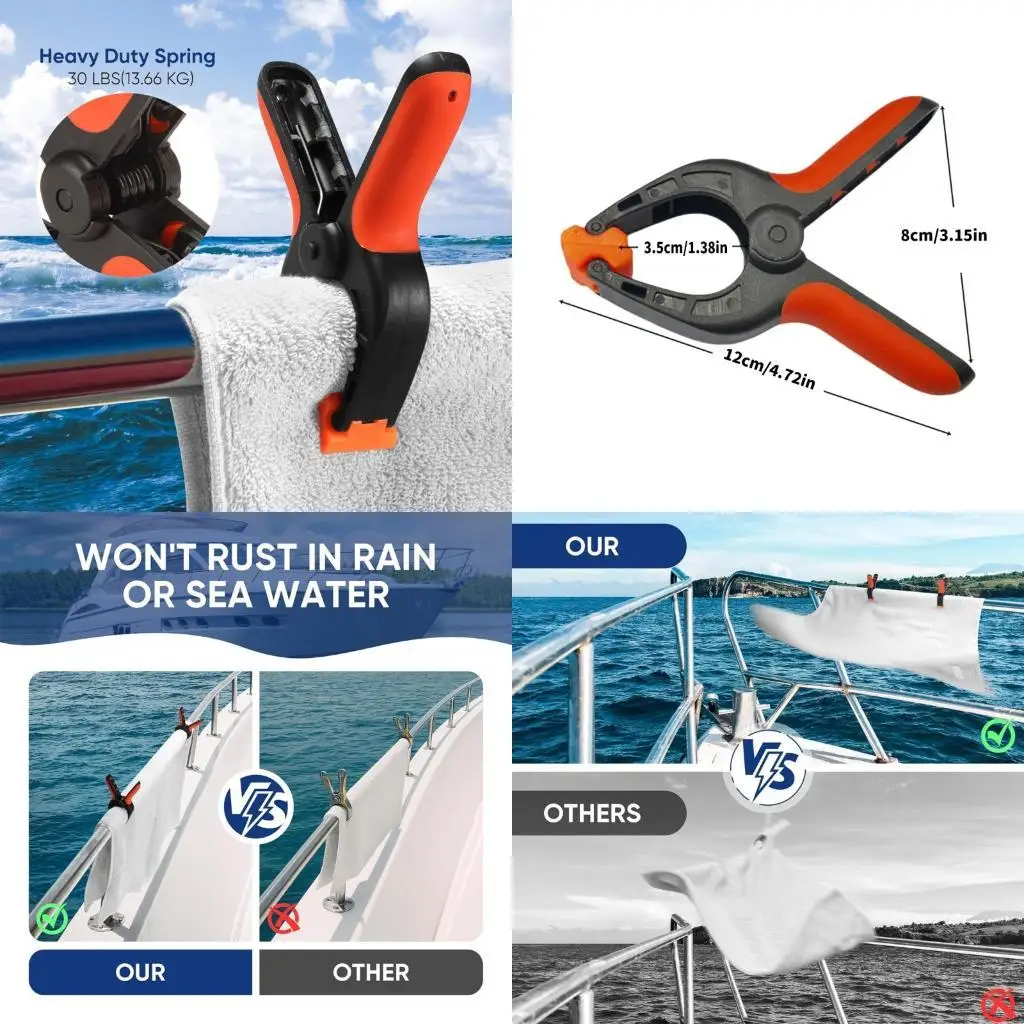 

U4LA 8Pcs 4inch Woodworking Fastening Tool Spring Clamps Green Screen Fixed Clip