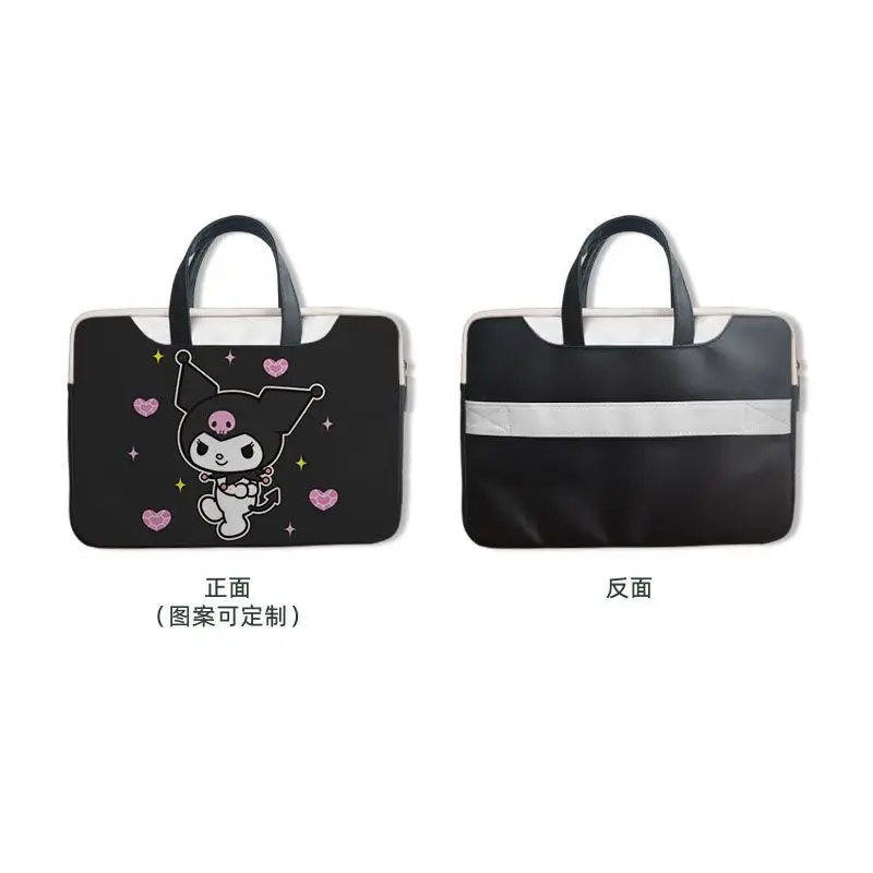 

Новая искусственная кожа Sanrio аниме периферия Kuromi черная водонепроницаемая сумка для ноутбука простая 13/14/15,6/16/17 дюймов Huawei HP Dell Lenovo студенческий подарок