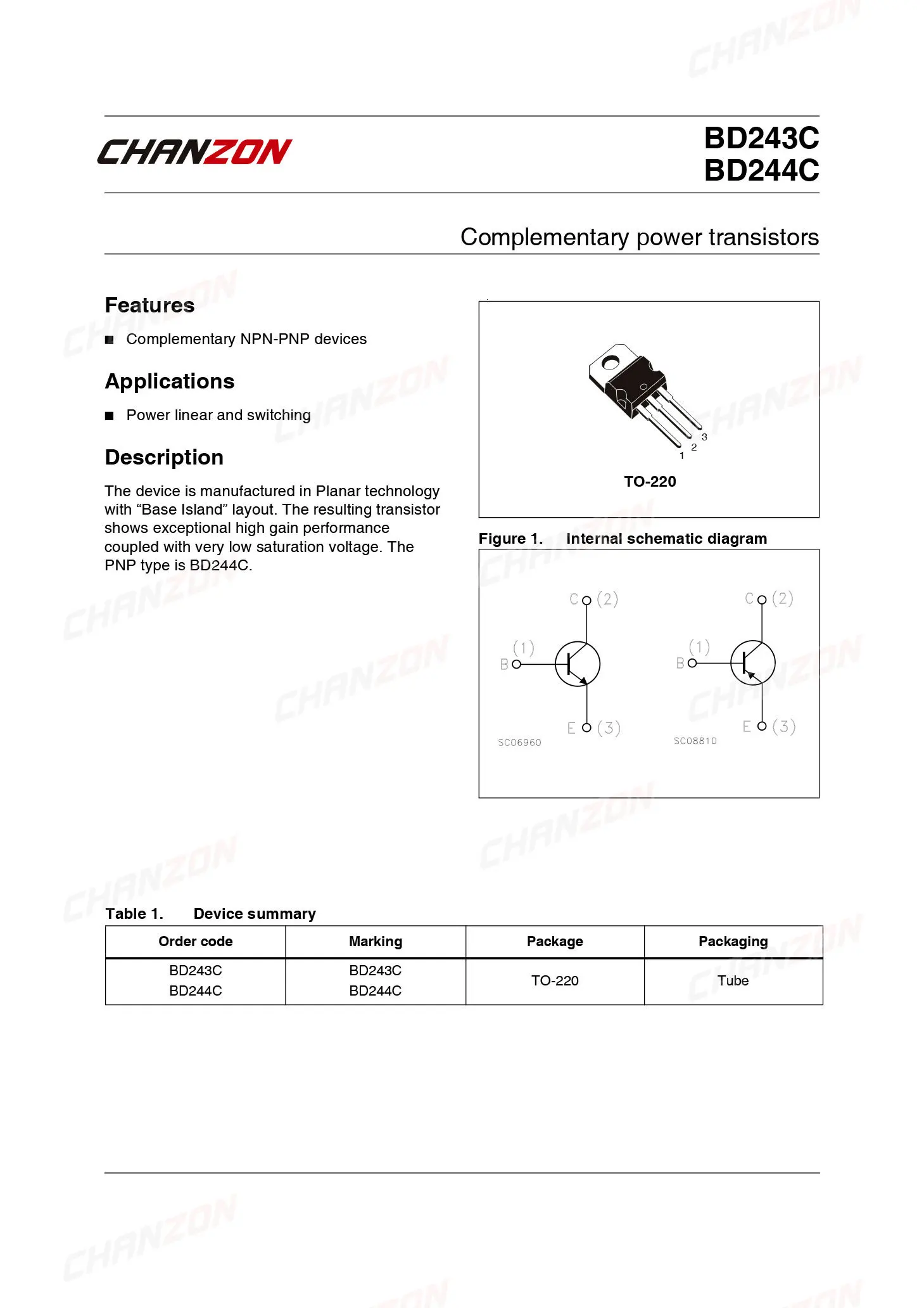 10 pz BD243C TO-220 BD243 Transistor di potenza giunzione bipolare BJT potenti fet per tubi a triodo DIP 6A 100V circuiti integrati