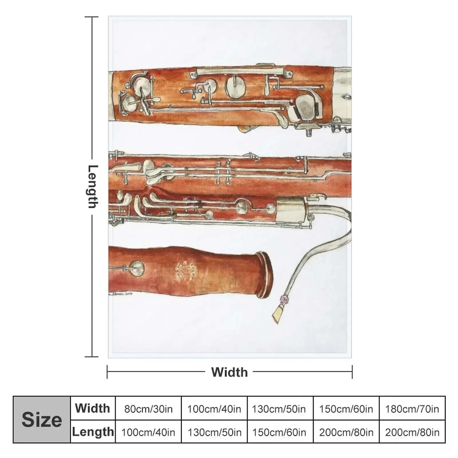 The Bassoon Throw Blanket couch cozy soft plush fuzzy picnic outdoor blanket