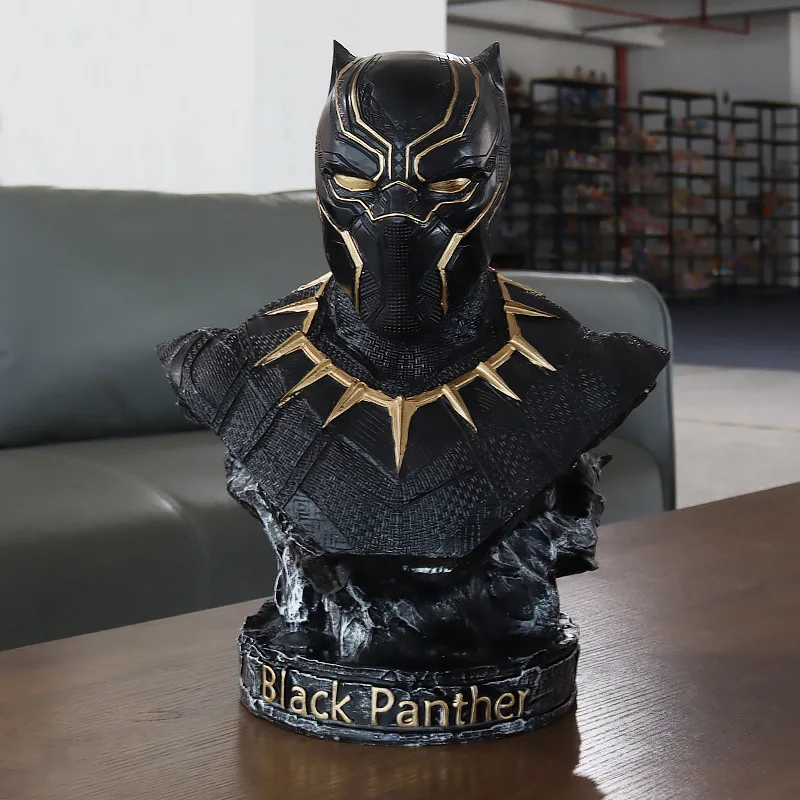 

36cm Marvel The Avengers Black Panther Bust Large Model Figure Resin Statue Home Desktop Decoration Ornaments Holiday Gifts