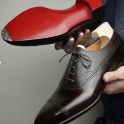 Men Retro Formal Shoes PU Luxury Business Oversized Party Office Business Block Shoes Red Sole Black Brown Size 38-48 Men Shoes