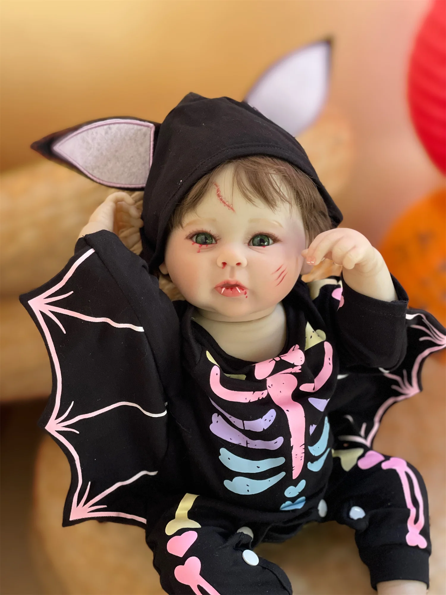 

Attyi 3 Styles 18Inch Halloween Reborn Girl Doll Full Bady Soft Vinyl With Rooted Hair 3D Painted Skin bebe reborn For Children