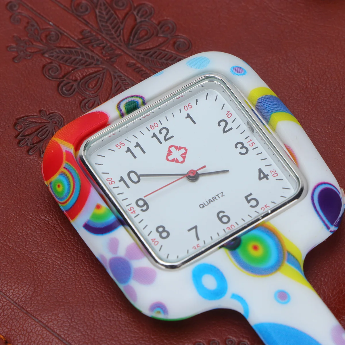 

Fashionable Silicone Hanging For Medical Nurse Doctor Square Pocket Watch Women Clear Timekeeping Durable Simple Style Gift