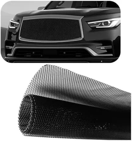 

Universal Car Grill Mesh 39.37x12.99" - Trim-to-Fit Diamond Grid Hood Vent for Radiator & Front Bumper