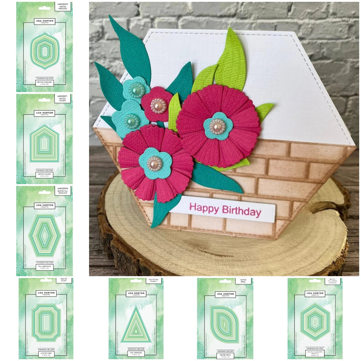 

New Nested Ticket Nested Tall Hexagons Metal Cutting Die Scrapbook Embossed Paper Card Album Craft Template Cut Die Stencils